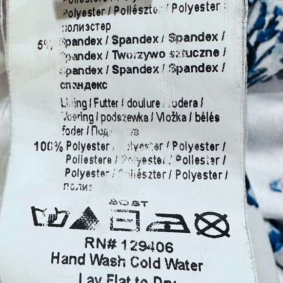 Jumpsuit/Romper - White with Blue Floral Design by VENUS - Picture 6 of 7